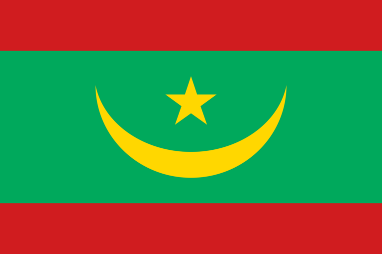 A flag with a horizontal tricolor design of green at the top, yellow in the middle with a five-pointed star at the center, and red at the bottom.